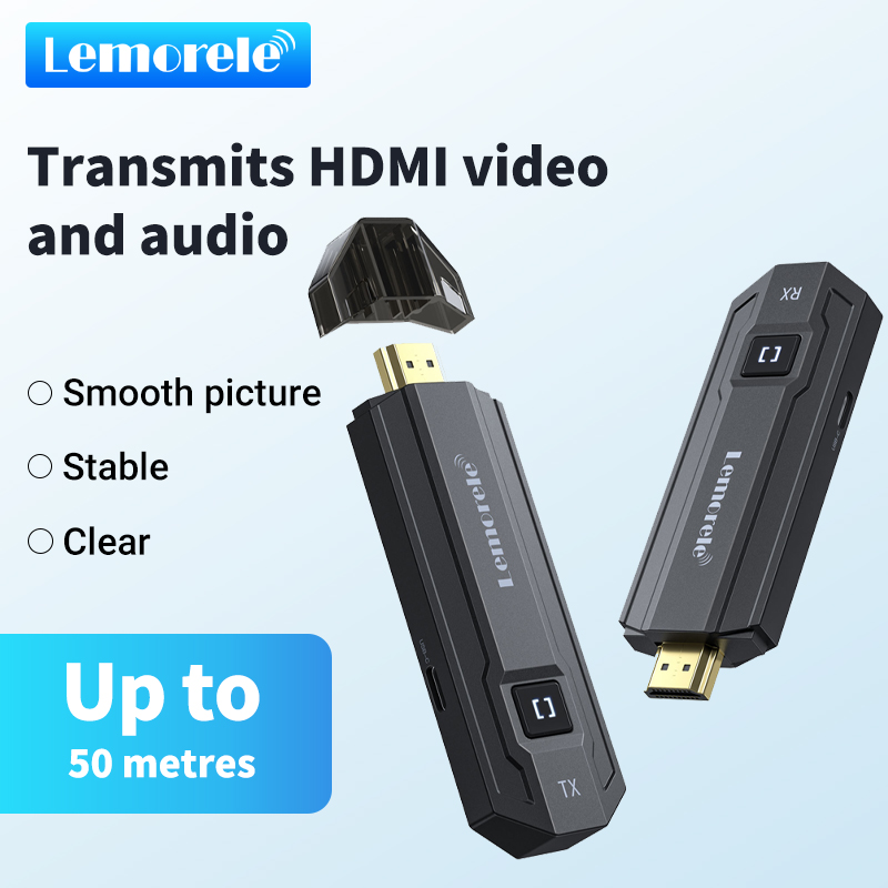Hdmi Adapter - ชุดส่งสัญญาณวิดีโอไร้สาย Lemorele HDMI พร้อมตัวรับสัญญาณ ระยะส่ง 50