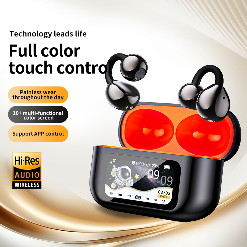 Wireless Charger - หูฟังแปลภาษา AI ไร้สายแท้ พร้อมจอแสดงผล LED และเคสชาร์จไร้สาย