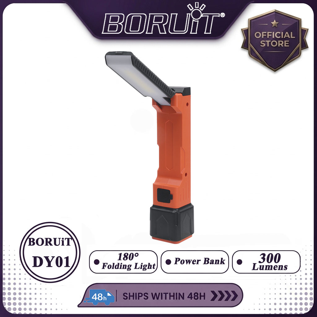 Power Bank - ไฟฉาย LED BORUiT 300LM แบบซูมได้ ชาร์จผ่านพอร์ต