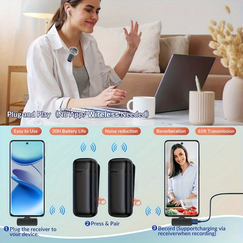 ไมโครโฟนแบบหนีบเสื้อไร้สาย พร้ - Usb Charger บทวิจารณ์และราคา