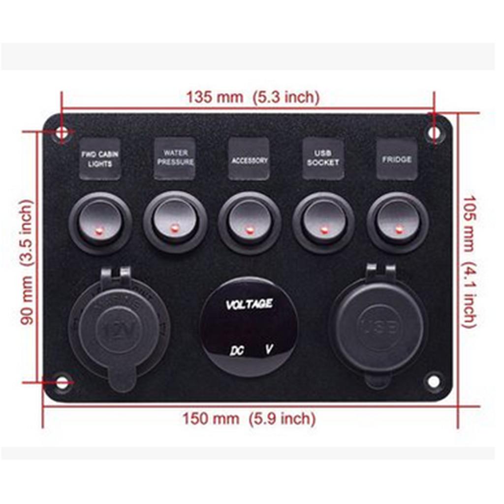 แผงสวิตช์ 5 ช่อง ทำจากพลาสติก  - Usb Charger บทวิจารณ์และราคา