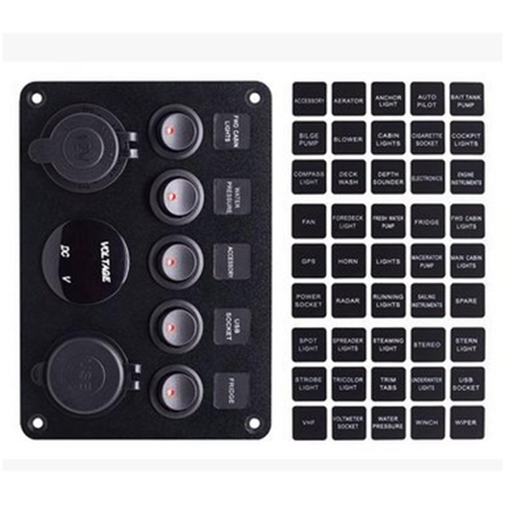 แผงสวิตช์ 5 ช่อง ทำจากพลาสติก  - Usb Charger บทวิจารณ์และราคา